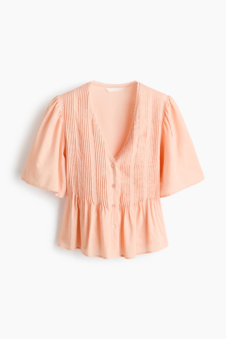 Pintucked Blouse, Alternate, color, Apricot
