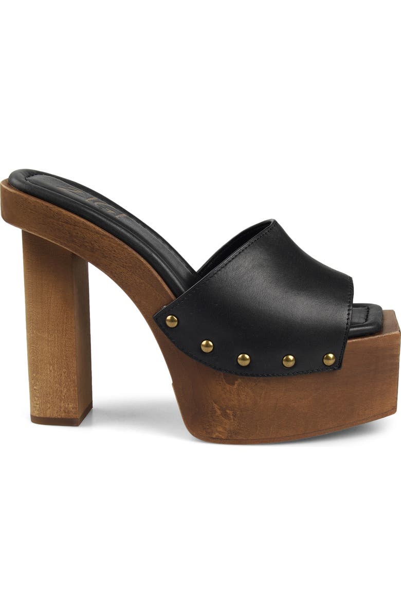 ZIGI Cassidey Leather Platform Slide Sandal, Alternate, color, Black Leather