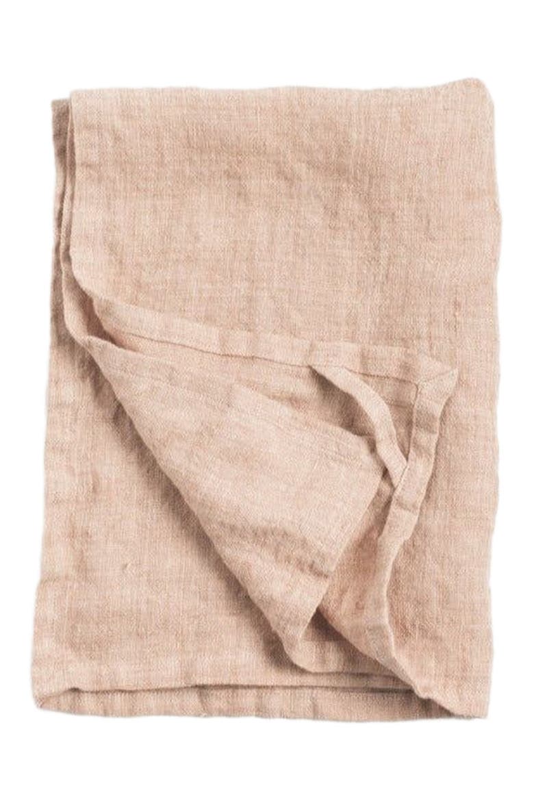 Stone Washed Linen Tea Towel, Main, color, Blush