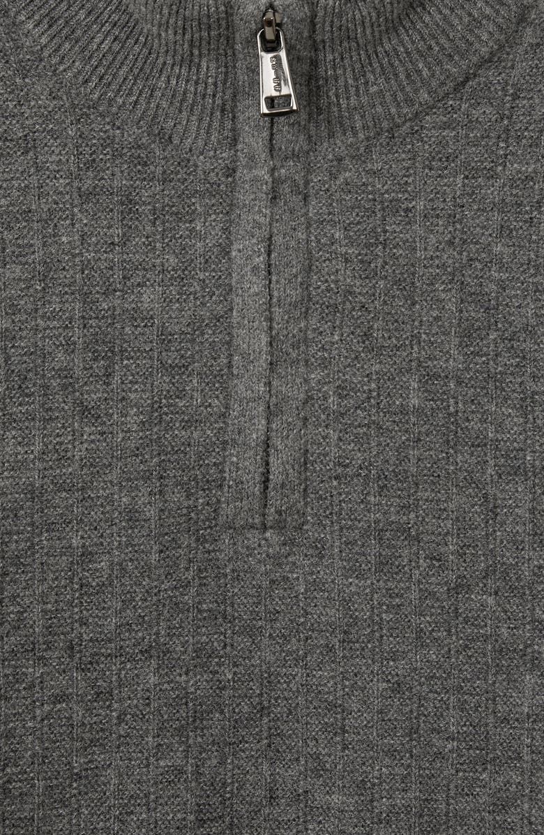 Reiss Kids' Chester Jr. Half Zip Wool Sweater, Alternate, color, Mid Grey Melange