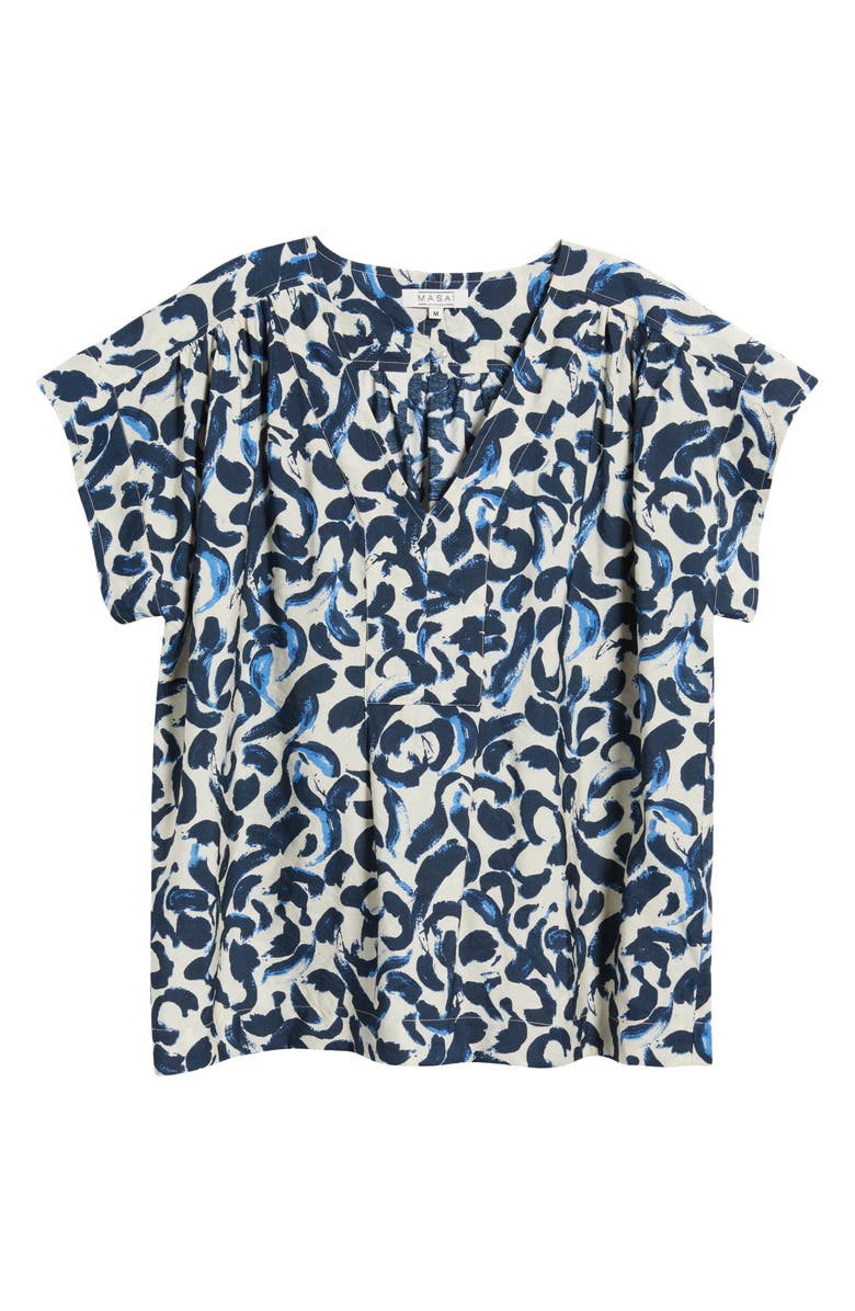 Masai Copenhagen Braidy Abstract Print Popover Top, Alternate, color, 