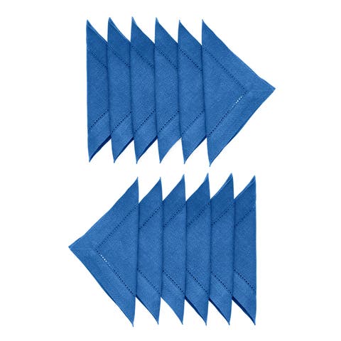 Linen Cocktail Napkins - Classic Hemstitch, 6" x 6"