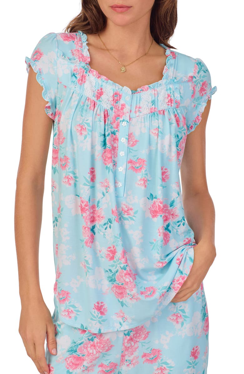 Eileen West Floral Crop Pajamas, Alternate, color,