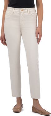KUT from the Kloth Reese Fab Ab Raw Hem Ankle Slim Straight Leg Jeans
