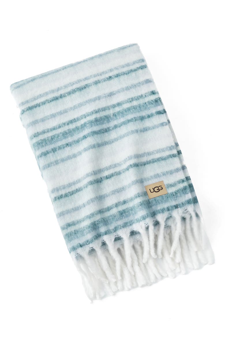 UGG<sup>®</sup> Joana Throw Blanket, Main, color, Misty Green/ Saltwater