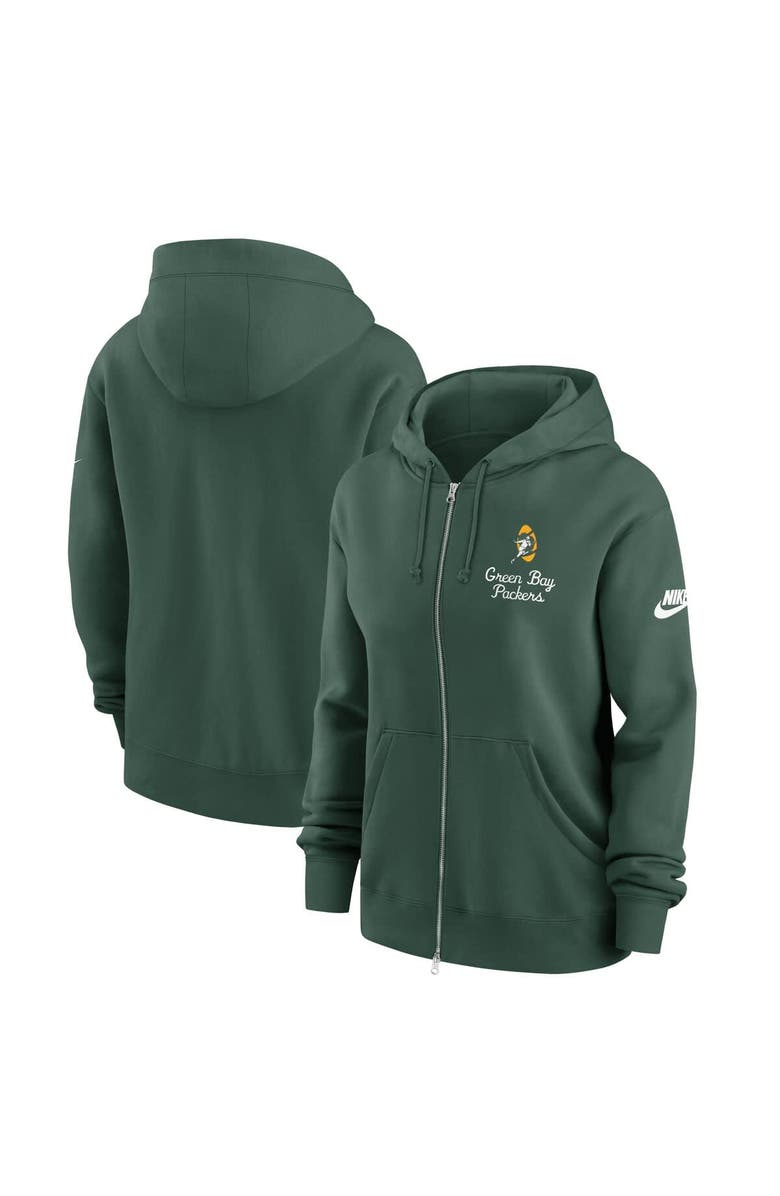 Nike Women's Nike Green Green Bay Packers Phoenix Rewind Full-Zip Hoodie, Main, color, Green
