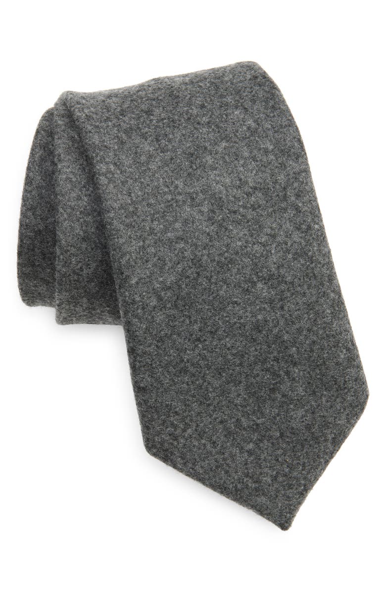 Bottega Veneta Heathered Wool Flannel Tie, Main, color, 