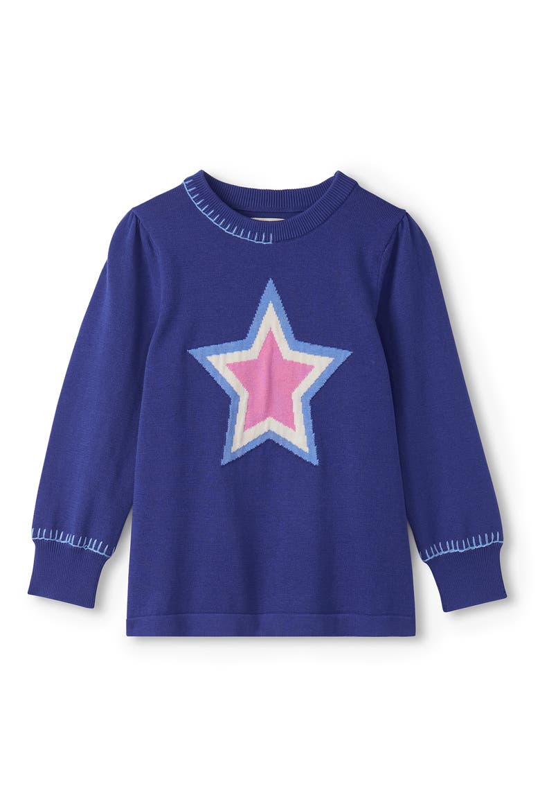 Kids' Super Star Cotton Tunic Sweater, Main, color, BLUE