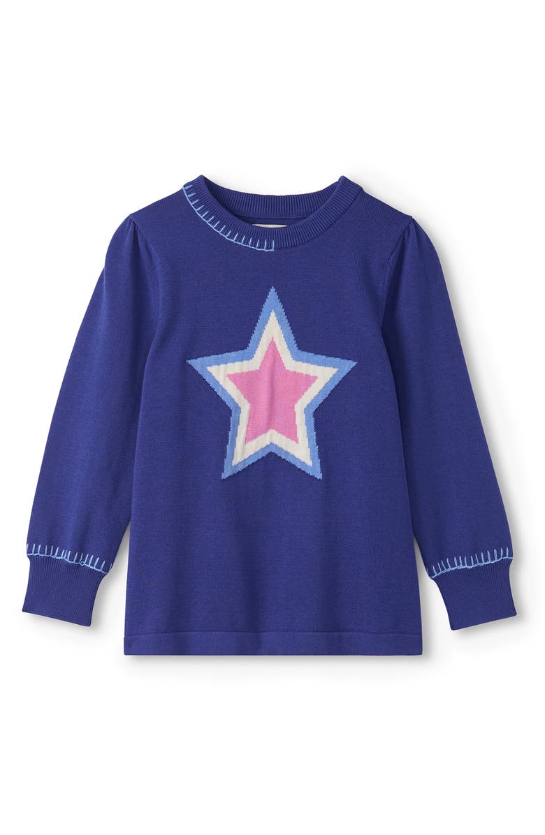 Hatley Kids' Super Star Cotton Tunic Sweater, Main, color, Blue