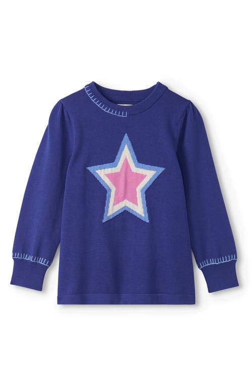 Hatley Kids' Super Star Cotton Tunic Sweater In Blue