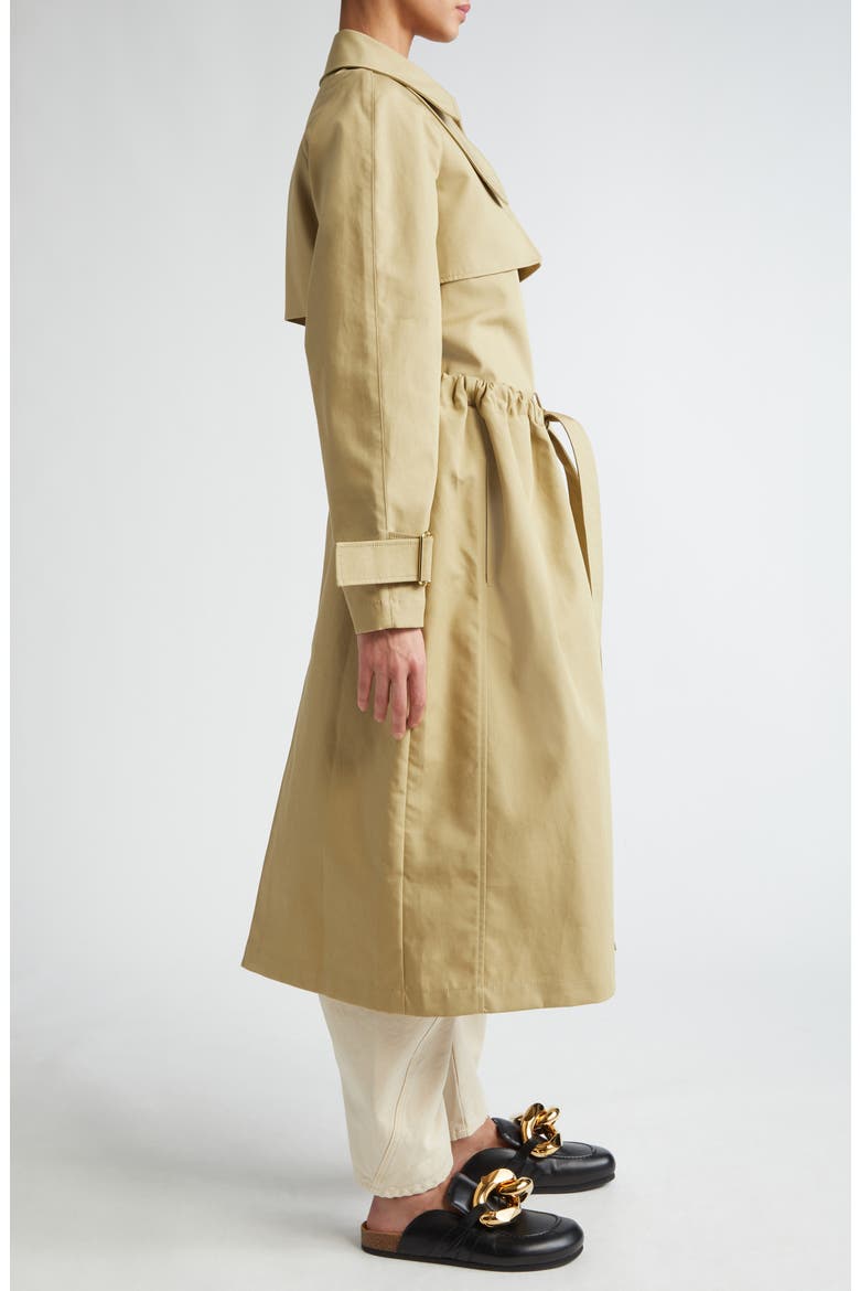 Ruched Waist Trench Coat, Alternate, color, BEIGE