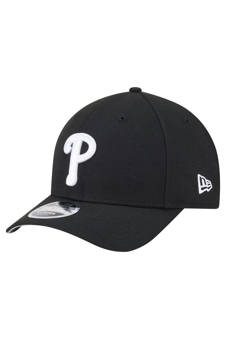 Men's New Era  Black Philadelphia Phillies Player Replica 9FORTY Adjustable Hat, Main, color, Black