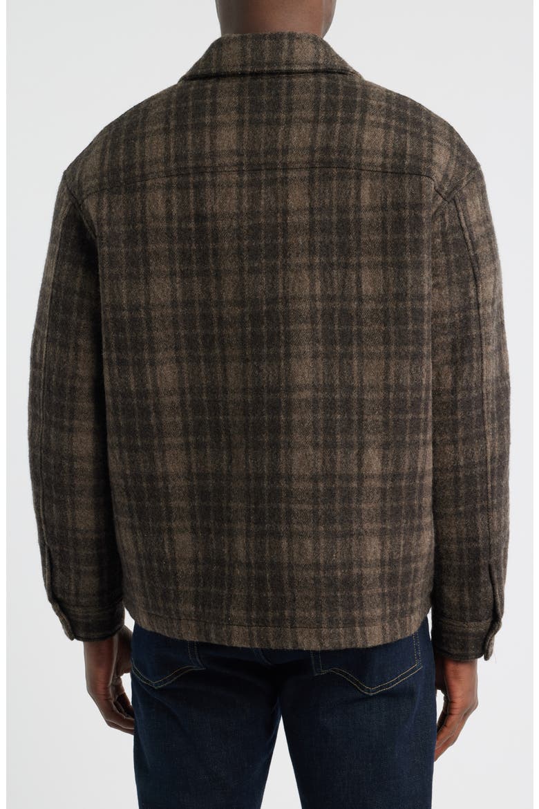 Insulated Check Wool Tweed Jacket, Alternate, color, BROWN PLAID