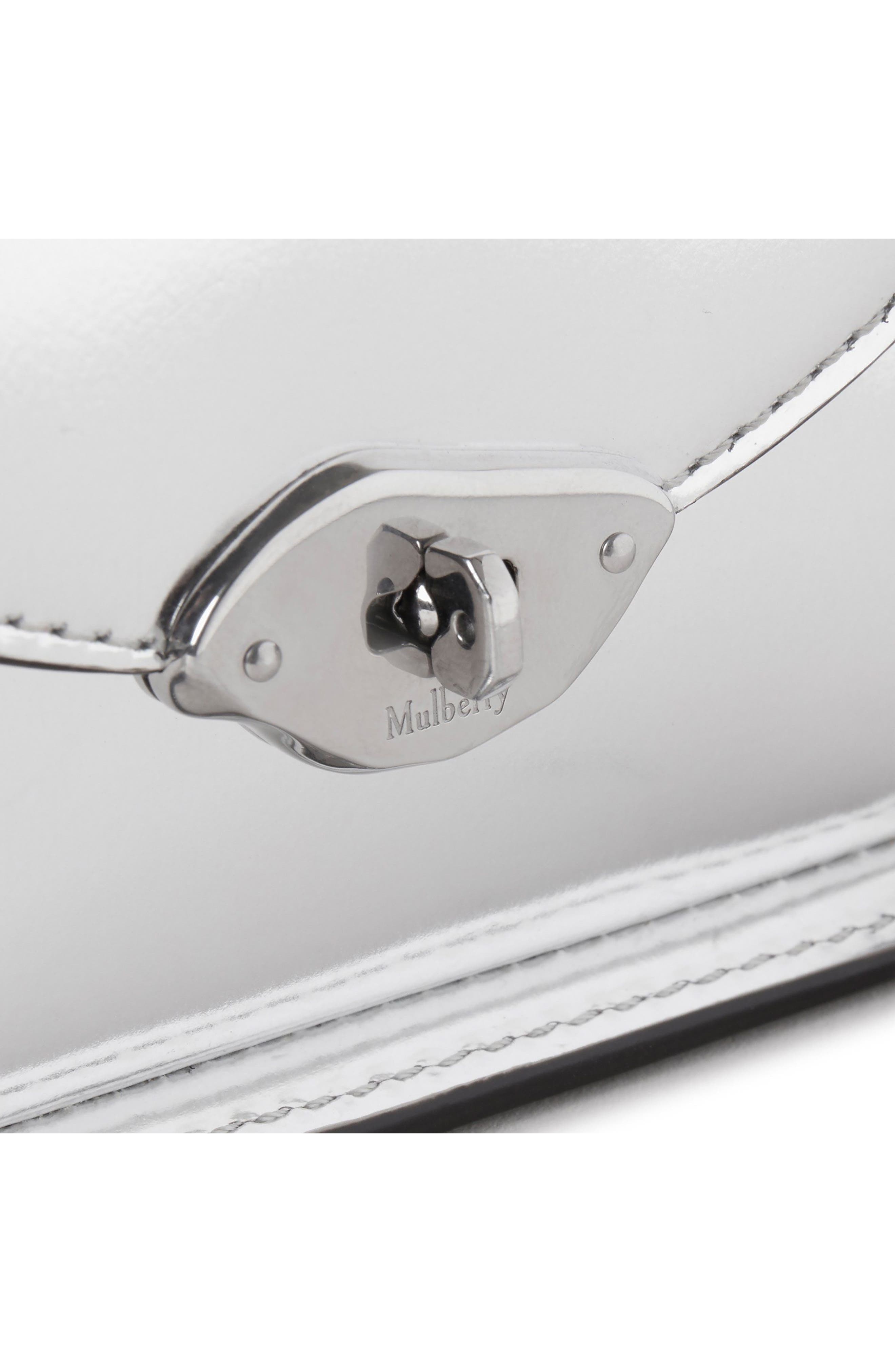 Mini Lana Metallic Leather Crossbody Bag, Alternate, color, SILVER