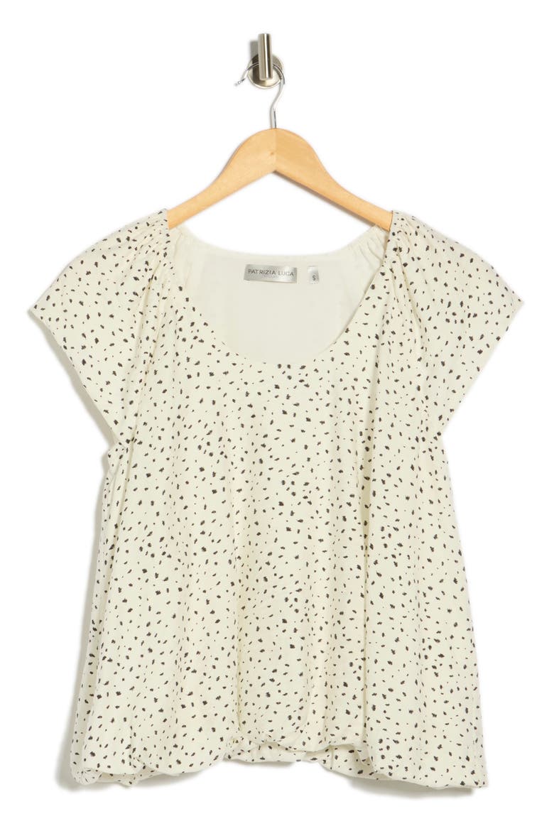Printed Bubble Top, Alternate, color, BLACK