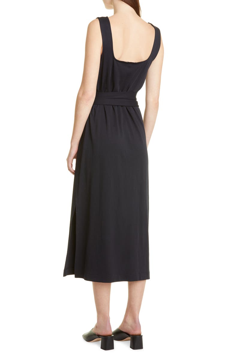 Vince Belted Square Neck Midi Dress, Alternate, color,