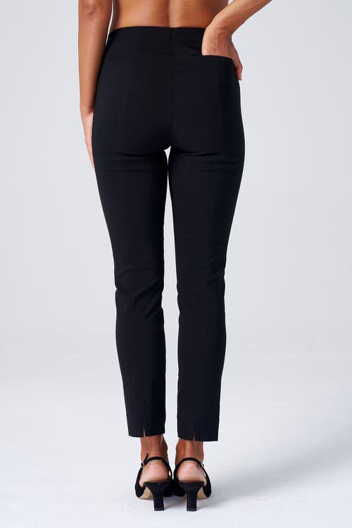 Franne Golde All Season Slim Stretch Ankle Pant With Back Slit