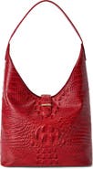 Brahmin Gwynne Croc Embossed Leather Shoulder Bag