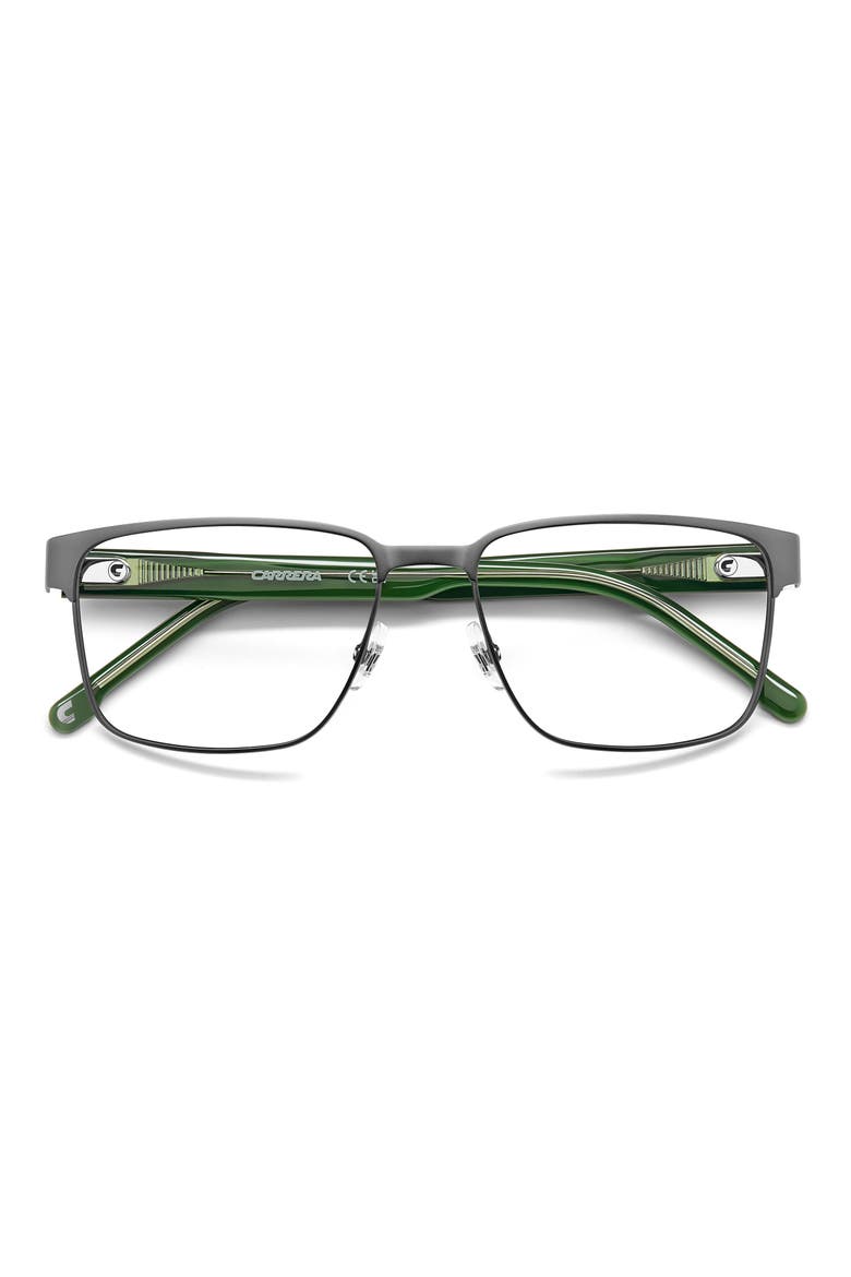 56mm Rectangular Optical Glasses, Alternate, color, MATTE DARK RUTHENIUM GREEN