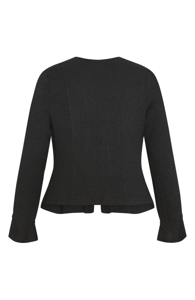 City Chic Charmaine Tie Front Long Sleeve Top, Alternate, color, 