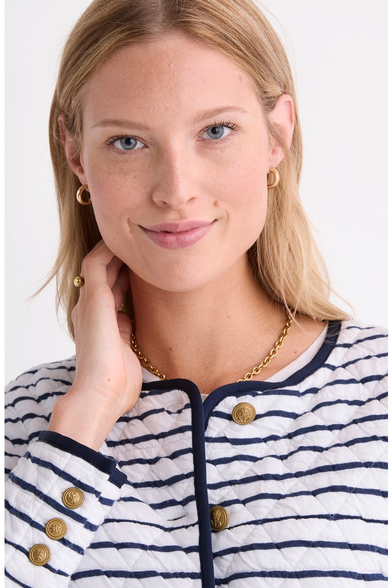 Stripe Quilted Jacket, Alternate, color, STRIPE NAUTICAL NAVY