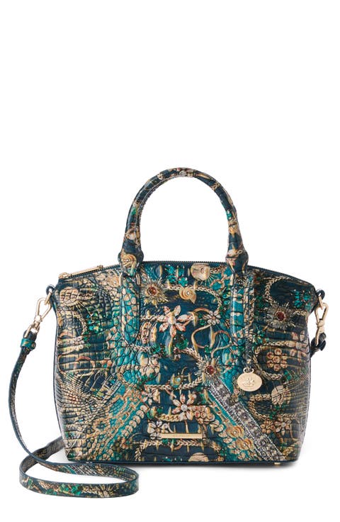 Duxbury Croc Embossed Leather Satchel