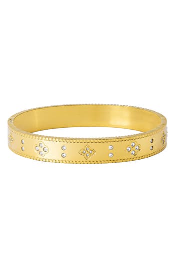 Adornia Tarnish Resistant Cubic Zirconia Bangle Bracelet In Gold