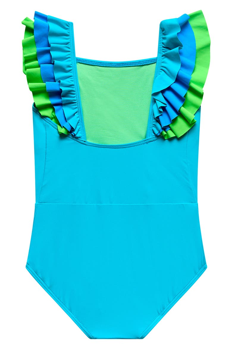 Kids' Ruffle One-Piece Swimsuit, Alternate, color, POOL PARTY