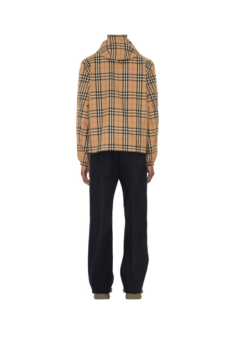 Reversible Check Newport Hooded Jacket, Alternate, color, Sand beige