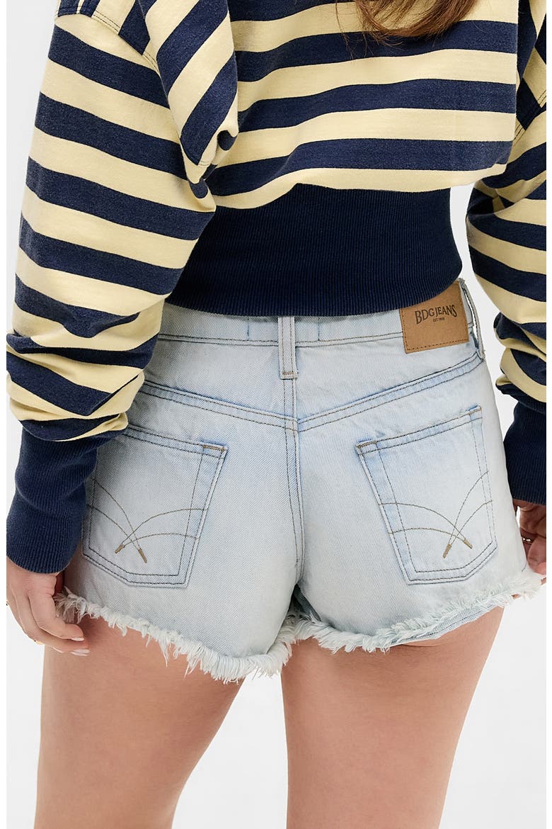 Minnie Distressed Denim Cutoff Shorts, Alternate, color, BLEACH
