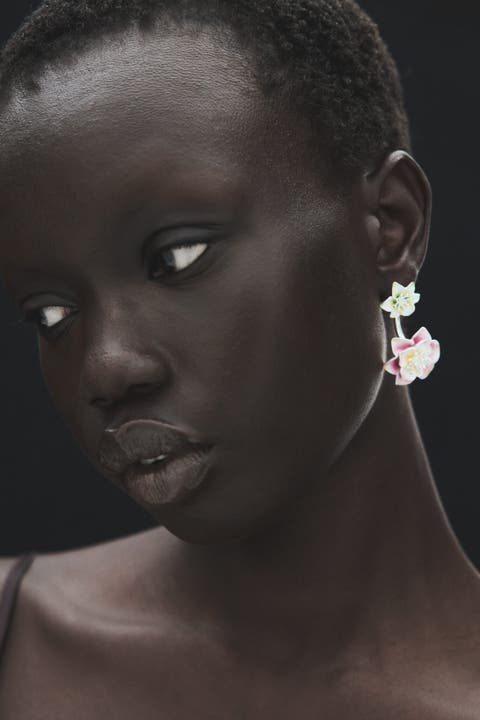 Flower-detail Front-back Earrings