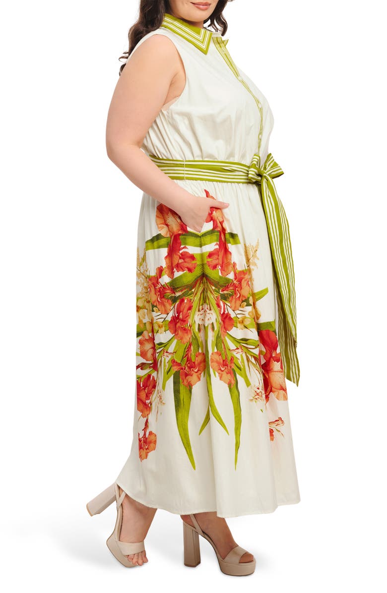 FLYING TOMATO Tie Waist Shirtdress, Alternate, color, Off White