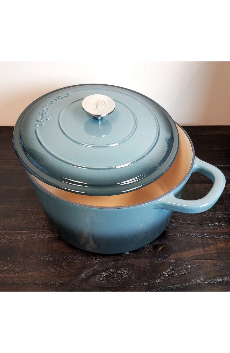 Crock-pot 7 Quart Round Cast Iron Dutch Oven, Alternate, color, Grey