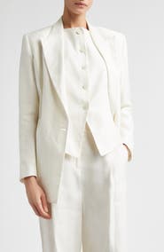 Eleventy Double Breasted Linen Blend Blazer
