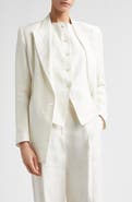Eleventy Double Breasted Linen Blend Blazer