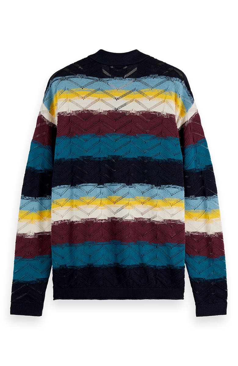 Scotch & Soda Stripe Open Knit Cardigan, Alternate, color, El Cosmico Stripe