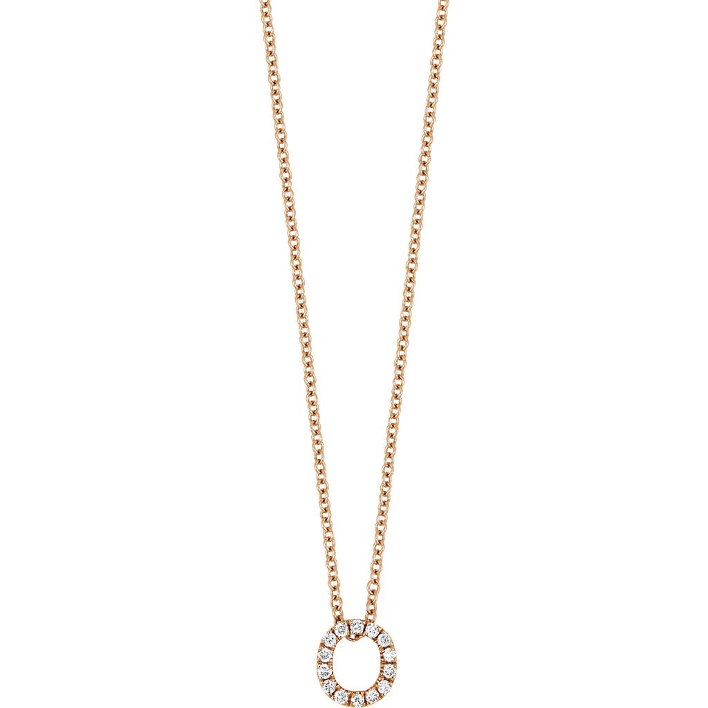 Bony Levy Diamond Pavé Initial Pendant Necklace In 18k Rose Gold - O