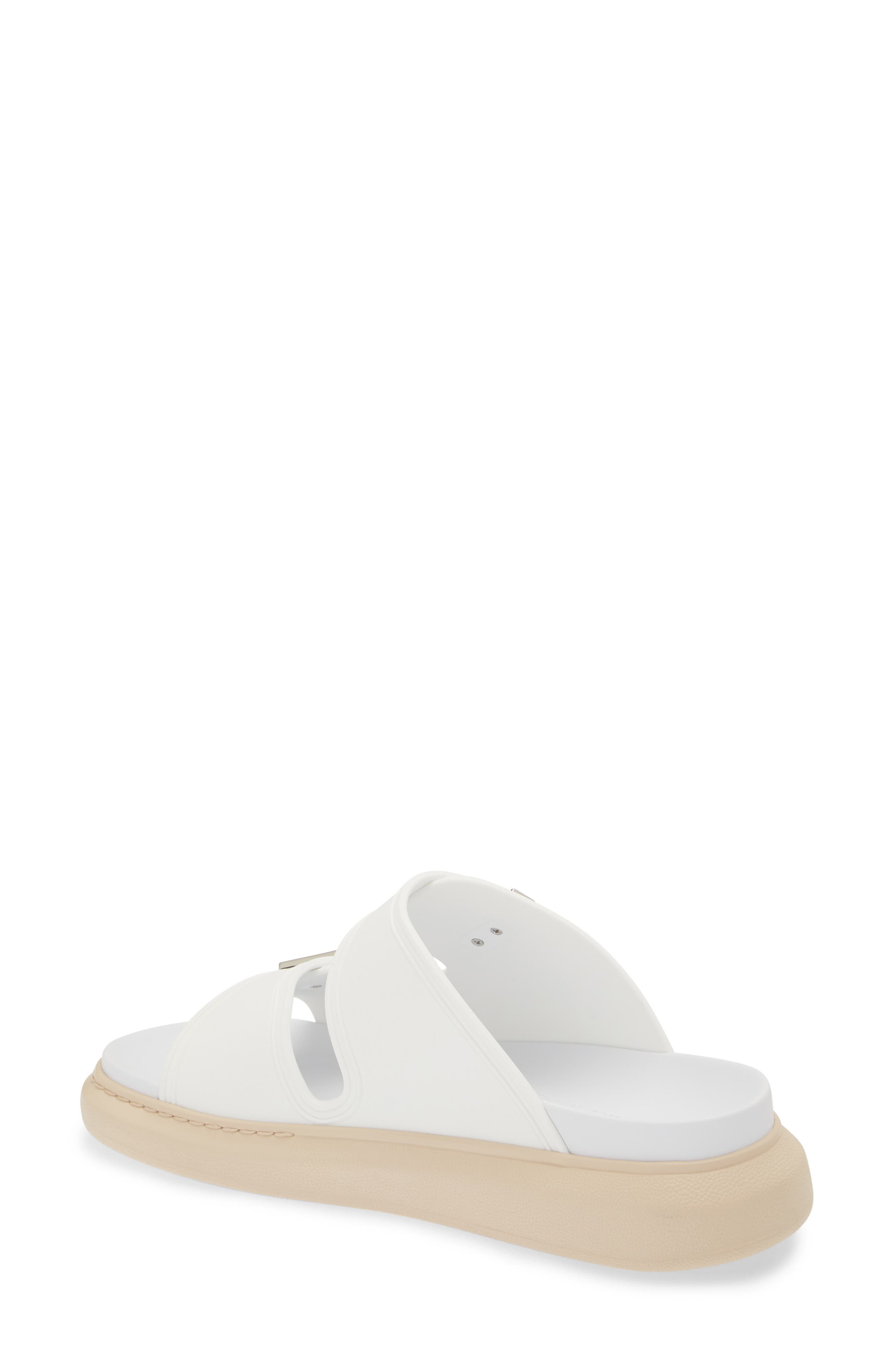 McQueen Oversize Slide Sandal, Alternate, color, Ivory/ Oat/ Silver
