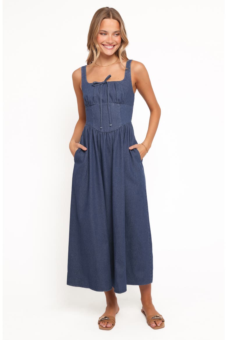 Kinslee Sleeveless Midi Dress, Alternate, color, DENIM