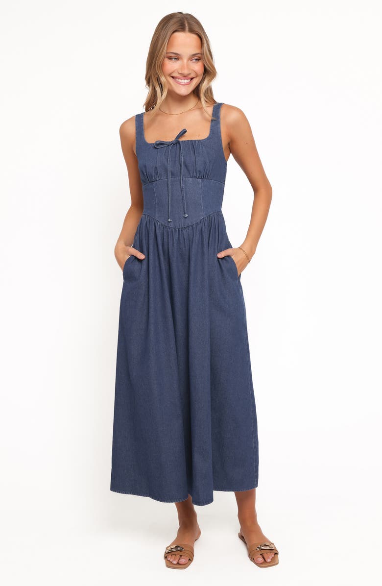 Petal & Pup Kinslee Sleeveless Midi Dress, Alternate, color, Denim