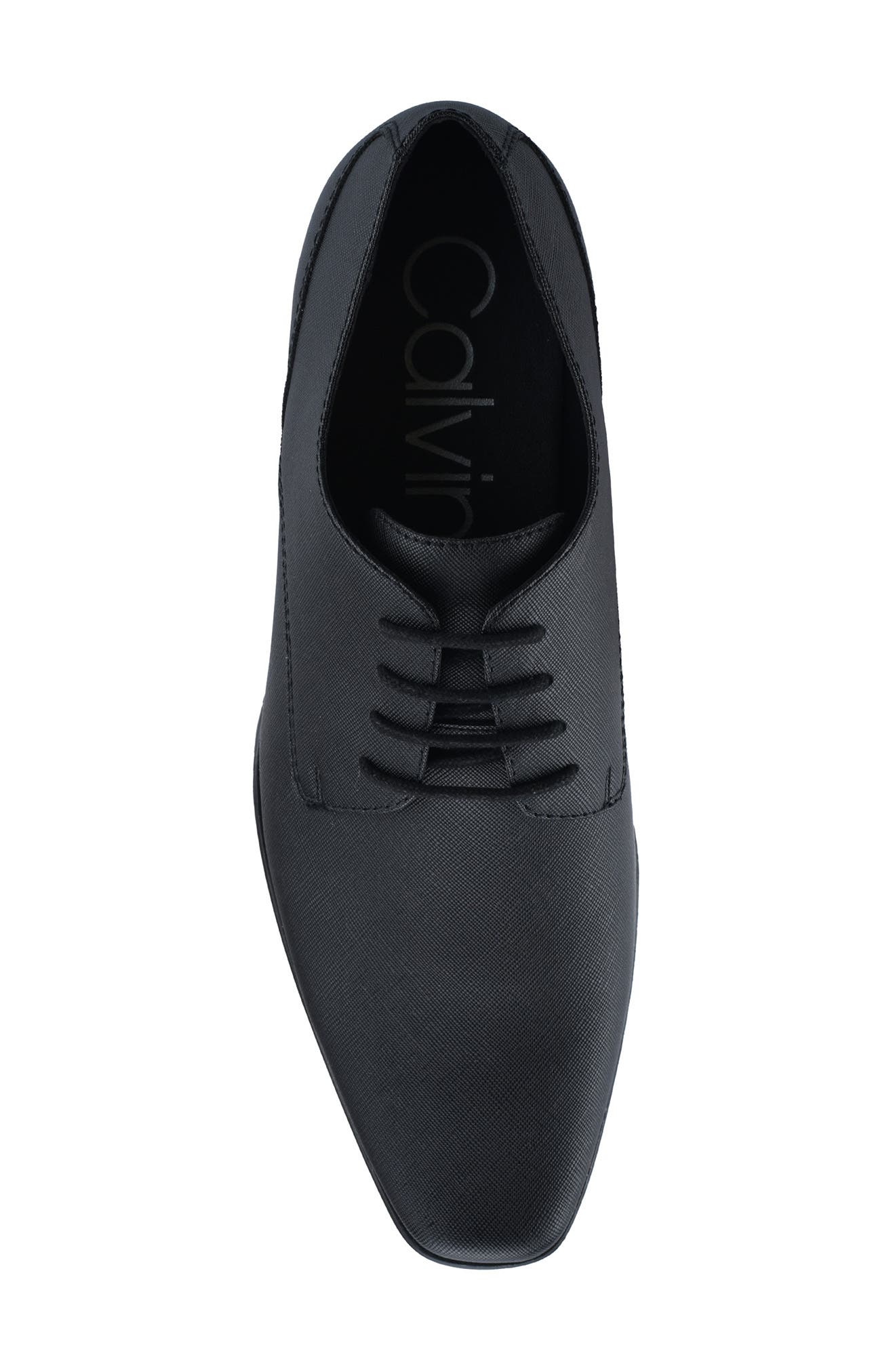 Calvin Klein Brodie Patent Plain Toe Derby, Alternate, color, Black 002