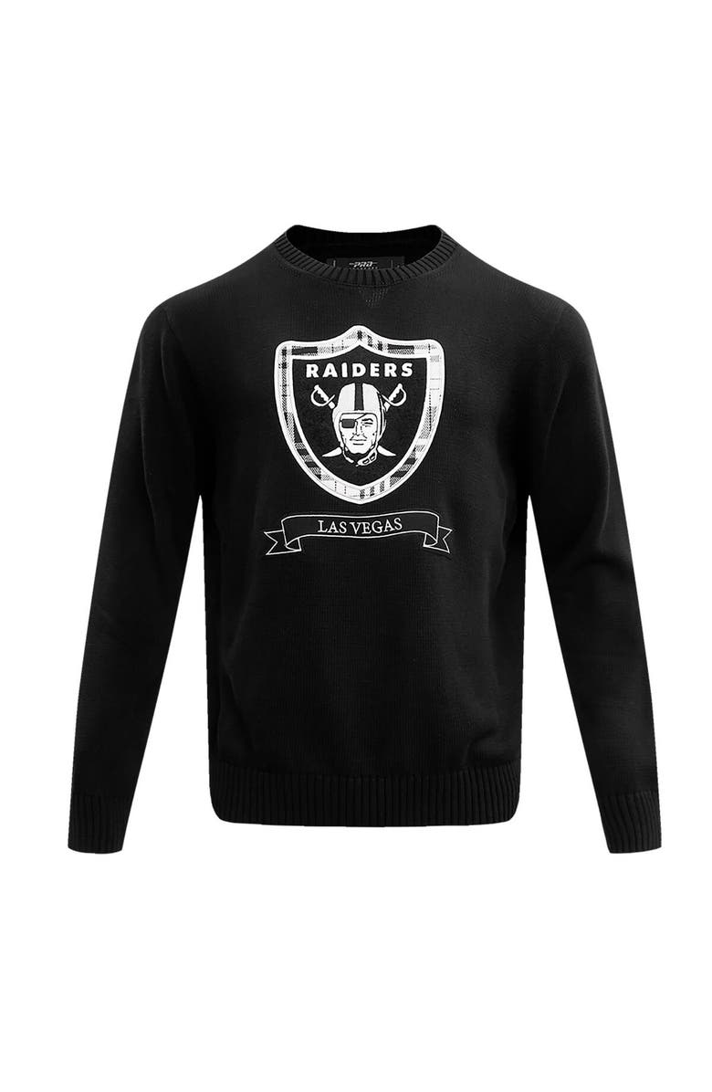 PRO STANDARD Men's Pro Standard Black Las Vegas Raiders Prep Knit Sweater, Alternate, color, Black
