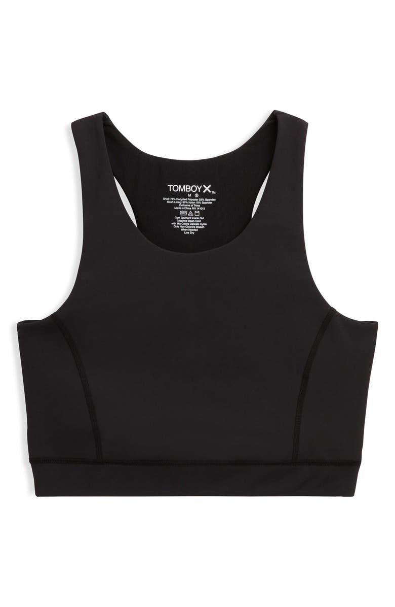 TomboyX Cutout Racerback Sports Bra with Hidden Pocket, Alternate, color, 
