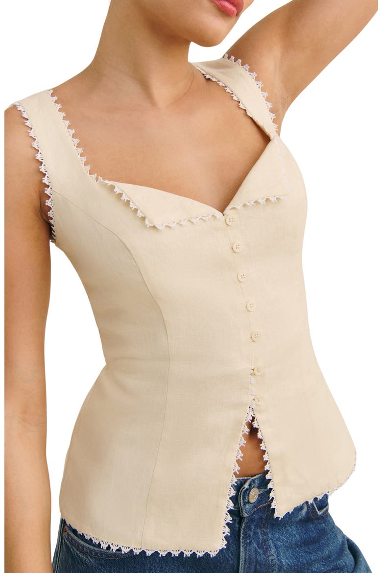 Viola Linen Tank, Main, color, SUGAR