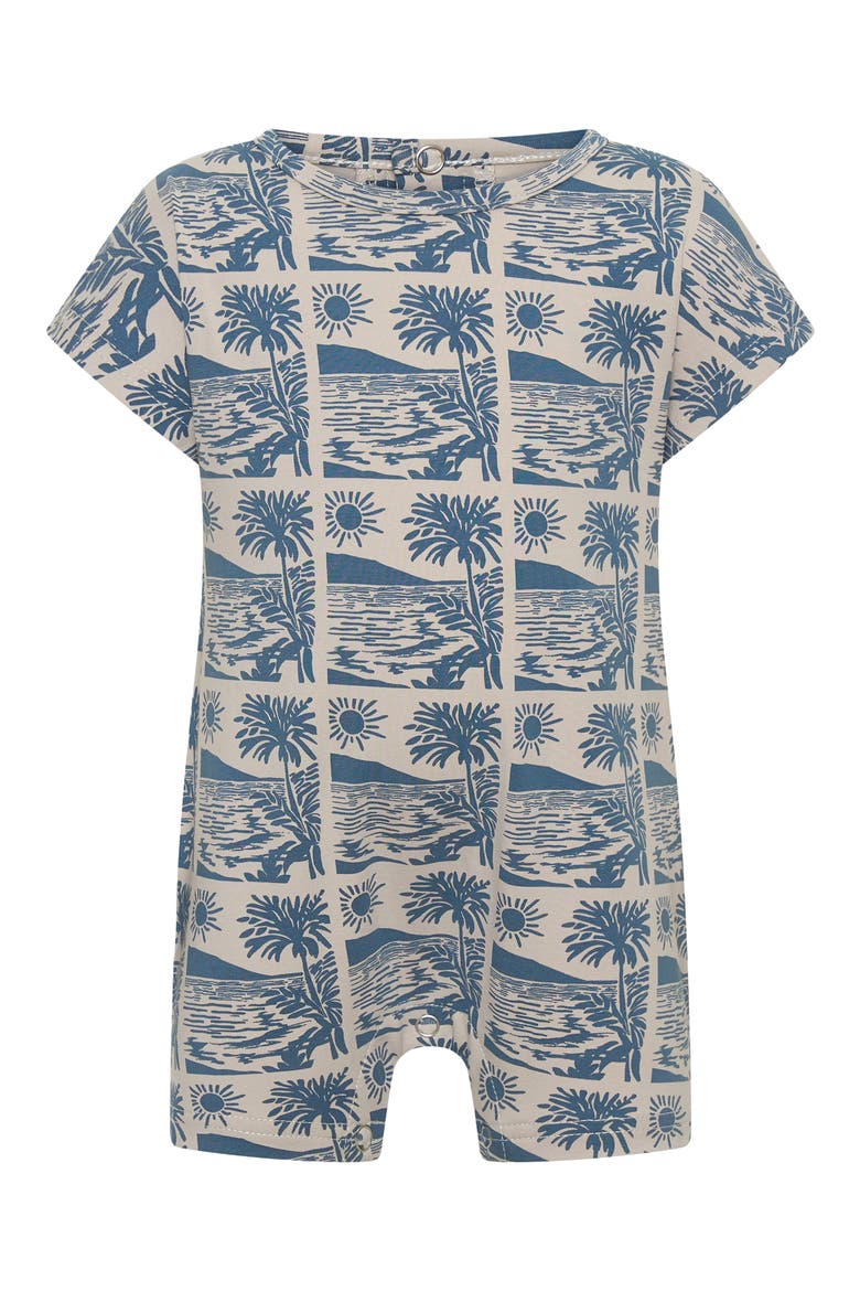 Ocean Print Romper, Main, color, SLATE BLUE