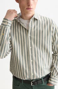 Scotch & Soda Regular Fit Check Stripe Button-Up Shirt