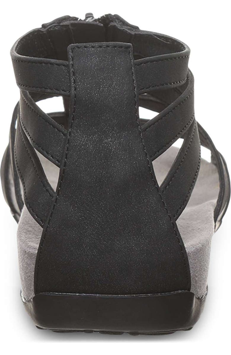 BEARPAW <p>Ronda Faux Leather Sandal (Women)</p>, Alternate, color, Black