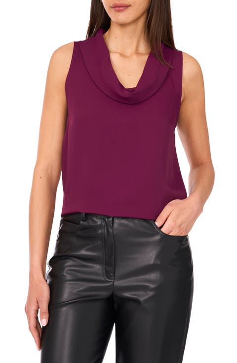 Perfee Cowl Neck Sleeveless Blouse main image 1