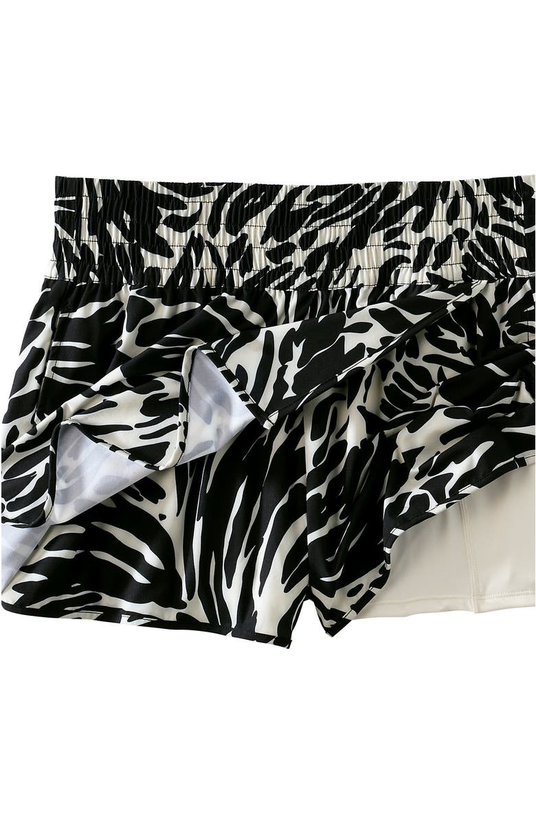 Lands' End Tulip Hem Swim Skort, Alternate, color, Black/Egret White Leaf Scroll