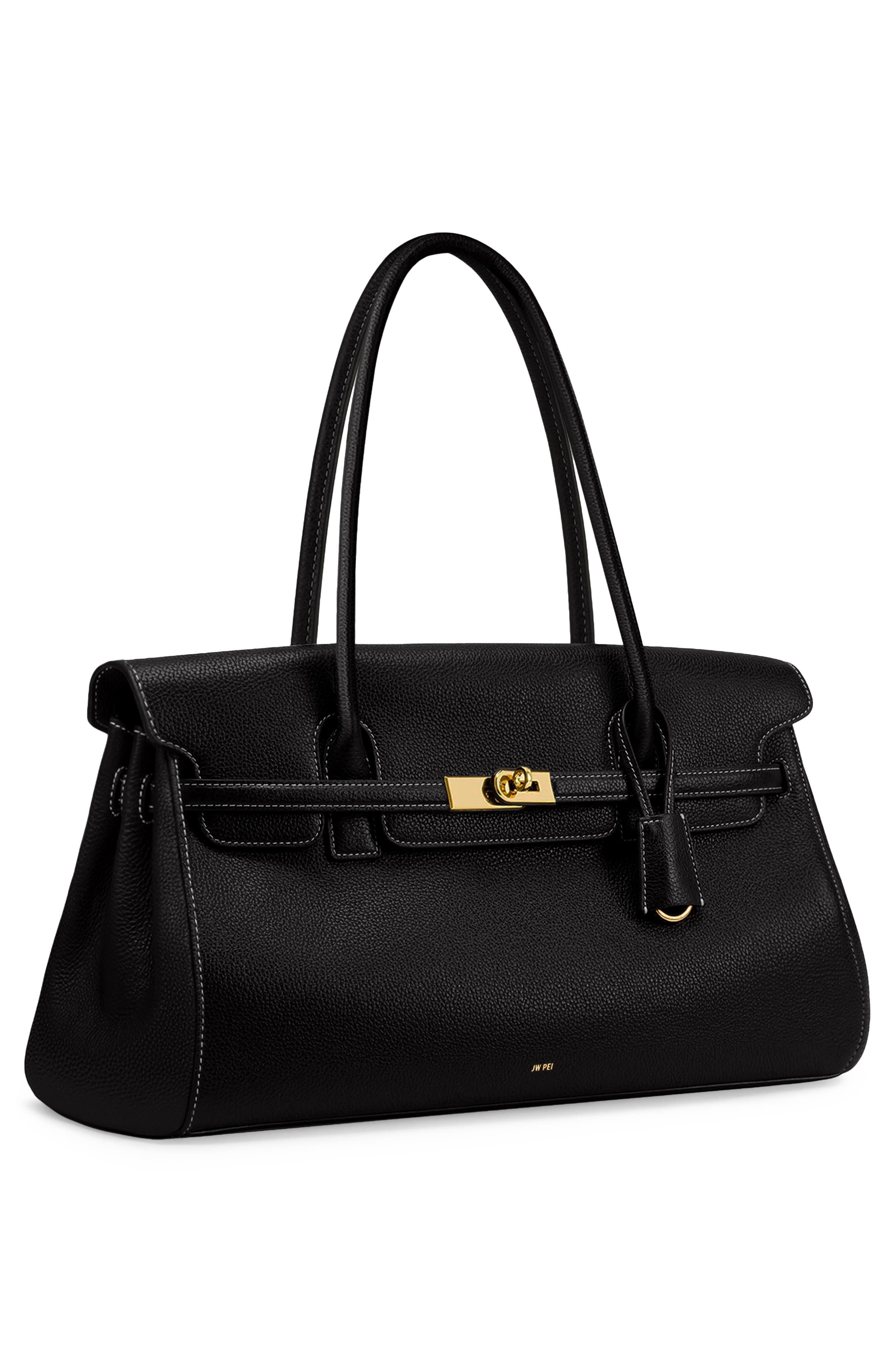 JW PEI Large Yara Faux Leather Shoulder Bag, Alternate, color, Black